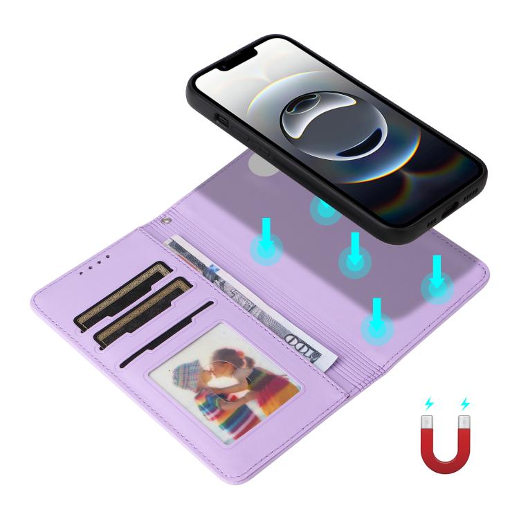 For iPhone 16e BETOPNICE BN-005 2 in 1 Detachable Imitate Genuine Leather Phone Case(Light Purple) - iPhone 16e Cases by BETOPNICE | Online Shopping UK | buy2fix