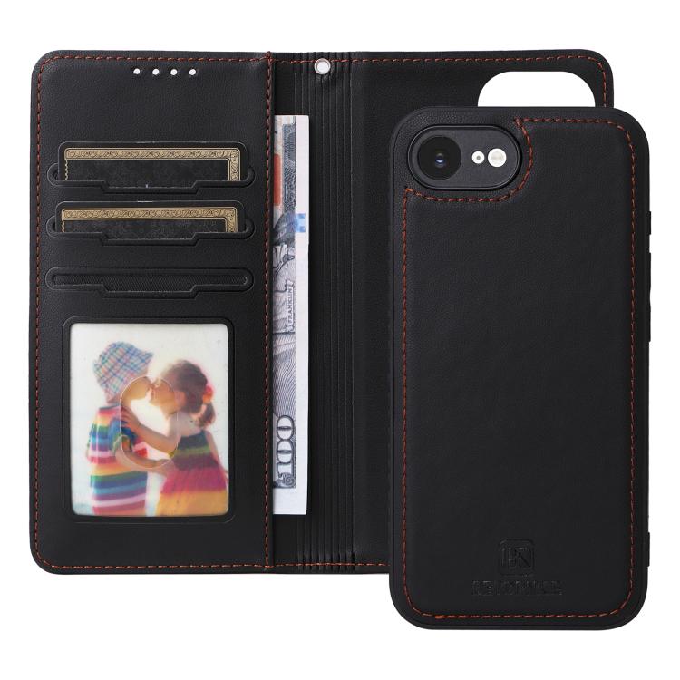 For iPhone 16e BETOPNICE BN-005 2 in 1 Detachable Imitate Genuine Leather Phone Case(Black) - iPhone 16e Cases by BETOPNICE | Online Shopping UK | buy2fix