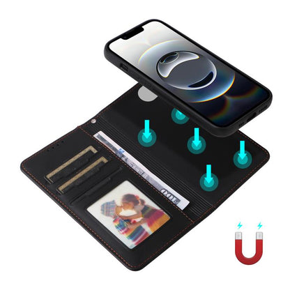 For iPhone 16e BETOPNICE BN-005 2 in 1 Detachable Imitate Genuine Leather Phone Case(Black) - iPhone 16e Cases by BETOPNICE | Online Shopping UK | buy2fix