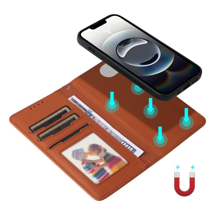 For iPhone 16e BETOPNICE BN-005 2 in 1 Detachable Imitate Genuine Leather Phone Case(Brown) - iPhone 16e Cases by BETOPNICE | Online Shopping UK | buy2fix