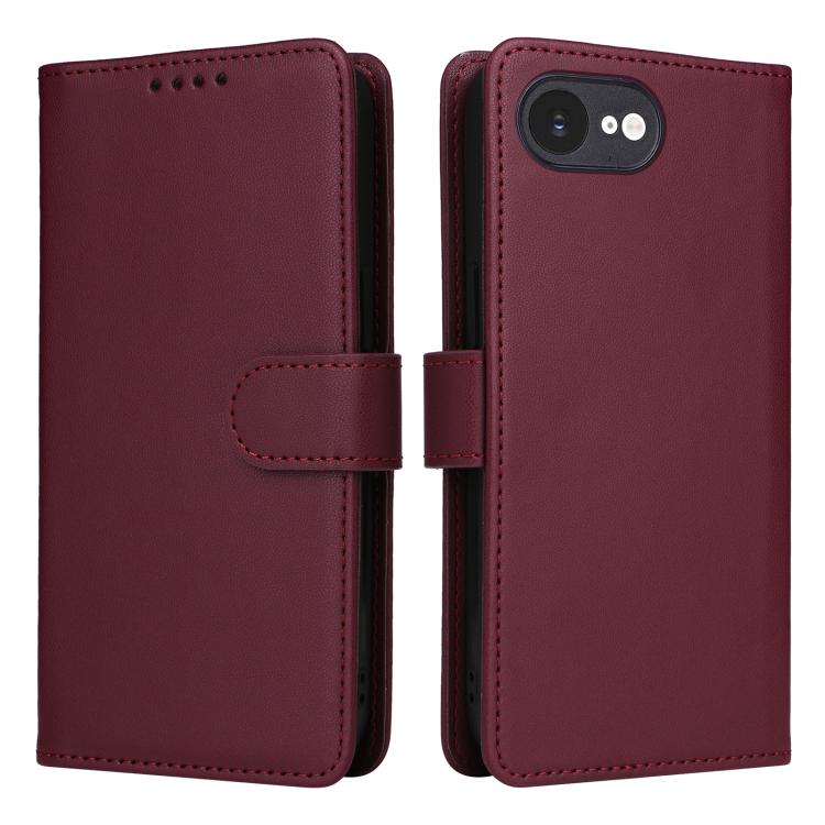 For iPhone 16e BETOPNICE BN-005 2 in 1 Detachable Imitate Genuine Leather Phone Case(Wine Red) - iPhone 16e Cases by BETOPNICE | Online Shopping UK | buy2fix