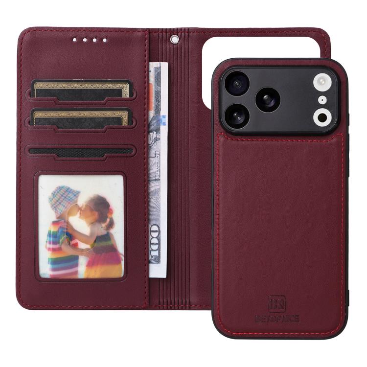 For iPhone 17 Pro Max BETOPNICE BN-005 2 in 1 Detachable Imitate Genuine Leather Phone Case(Wine Red) - iPhone 17 Pro Max Cases by BETOPNICE | Online Shopping UK | buy2fix