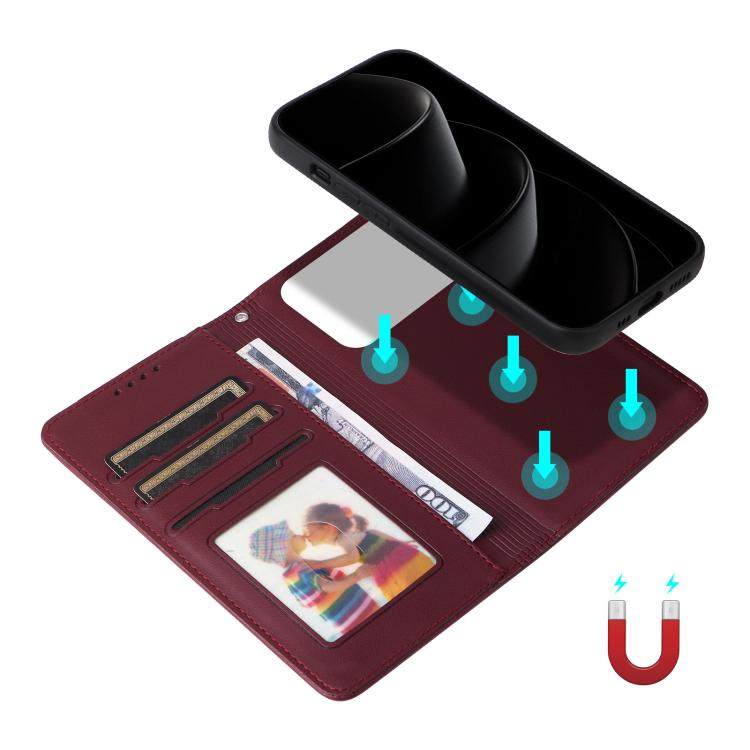 For iPhone 17 Pro Max BETOPNICE BN-005 2 in 1 Detachable Imitate Genuine Leather Phone Case(Wine Red) - iPhone 17 Pro Max Cases by BETOPNICE | Online Shopping UK | buy2fix