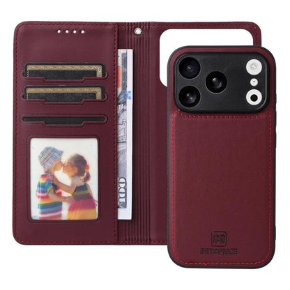 For iPhone 17 Pro BETOPNICE BN-005 2 in 1 Detachable Imitate Genuine Leather Phone Case(Wine Red) - iPhone 17 Pro Cases by BETOPNICE | Online Shopping UK | buy2fix