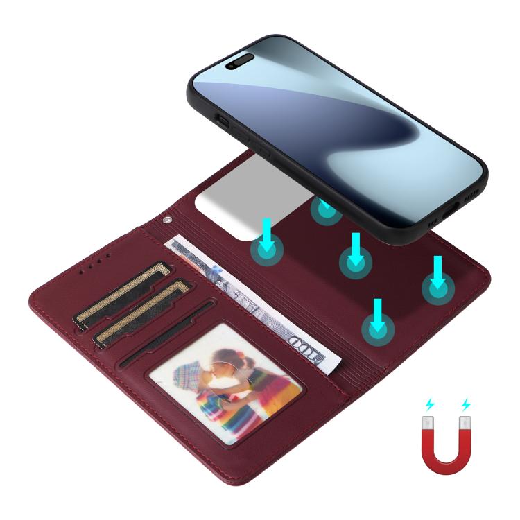 For iPhone 17 Pro BETOPNICE BN-005 2 in 1 Detachable Imitate Genuine Leather Phone Case(Wine Red) - iPhone 17 Pro Cases by BETOPNICE | Online Shopping UK | buy2fix