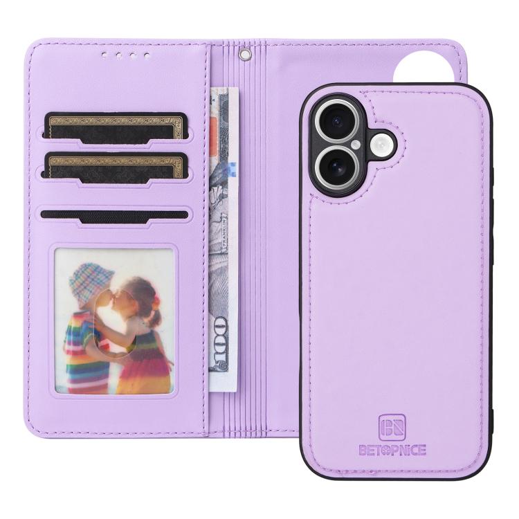For iPhone 17 BETOPNICE BN-005 2 in 1 Detachable Imitate Genuine Leather Phone Case(Light Purple) - iPhone 17 Cases by BETOPNICE | Online Shopping UK | buy2fix