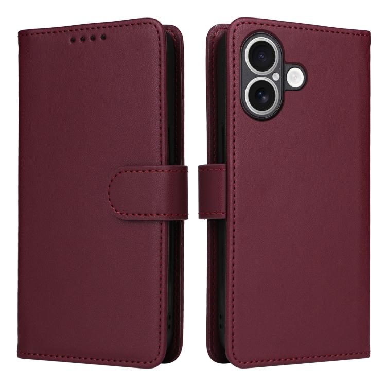 For iPhone 17 BETOPNICE BN-005 2 in 1 Detachable Imitate Genuine Leather Phone Case(Wine Red) - iPhone 17 Cases by BETOPNICE | Online Shopping UK | buy2fix