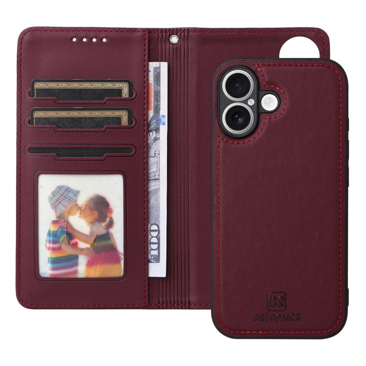 For iPhone 17 BETOPNICE BN-005 2 in 1 Detachable Imitate Genuine Leather Phone Case(Wine Red) - iPhone 17 Cases by BETOPNICE | Online Shopping UK | buy2fix
