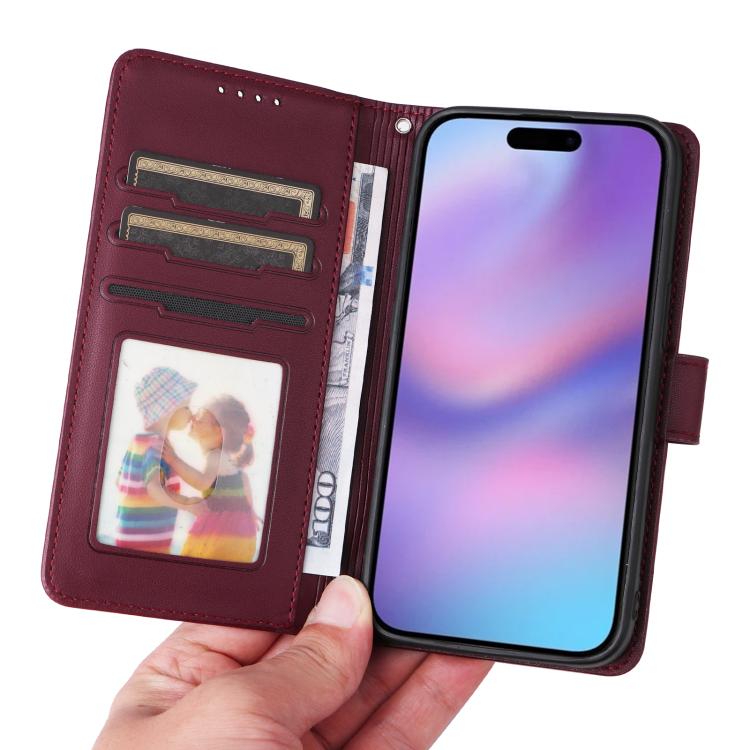 For iPhone 17 BETOPNICE BN-005 2 in 1 Detachable Imitate Genuine Leather Phone Case(Wine Red) - iPhone 17 Cases by BETOPNICE | Online Shopping UK | buy2fix