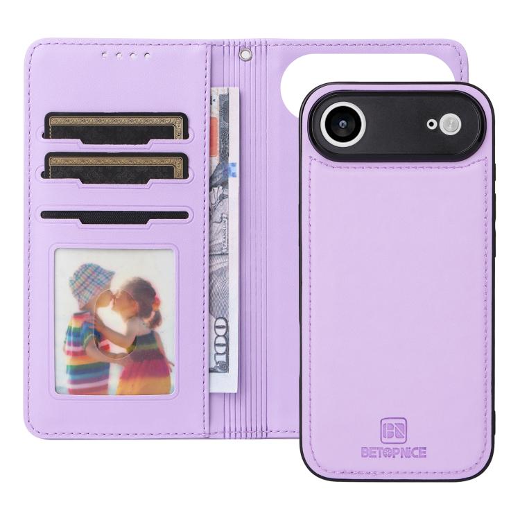 For iPhone 17 Air BETOPNICE BN-005 2 in 1 Detachable Imitate Genuine Leather Phone Case(Light Purple) - iPhone 17 Air Cases by BETOPNICE | Online Shopping UK | buy2fix