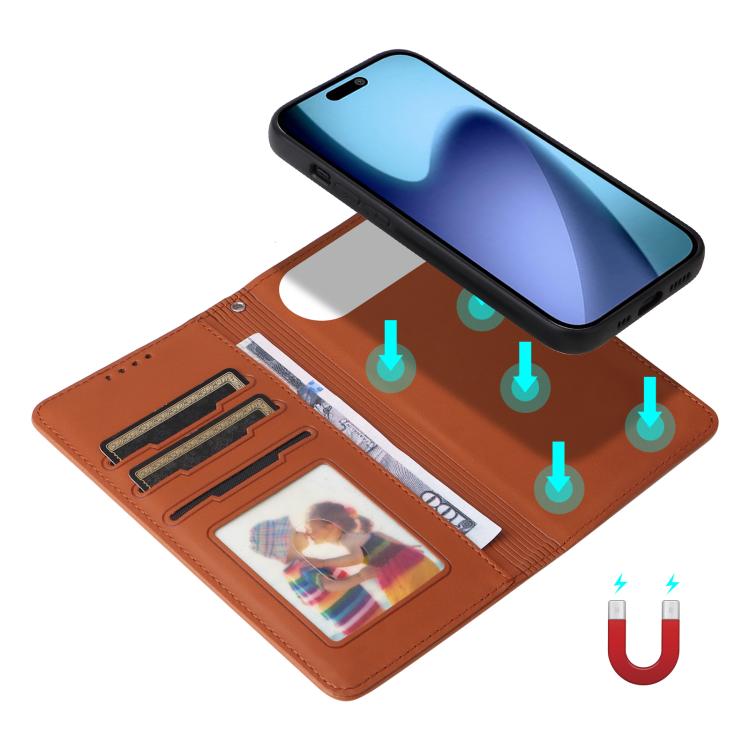 For iPhone 17 Air BETOPNICE BN-005 2 in 1 Detachable Imitate Genuine Leather Phone Case(Brown) - iPhone 17 Air Cases by BETOPNICE | Online Shopping UK | buy2fix