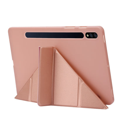 For Samsung Galaxy Tab S9 Deformation Silicone Leather Tablet Case(Gold) - Galaxy Tab S9 Cases by buy2fix | Online Shopping UK | buy2fix