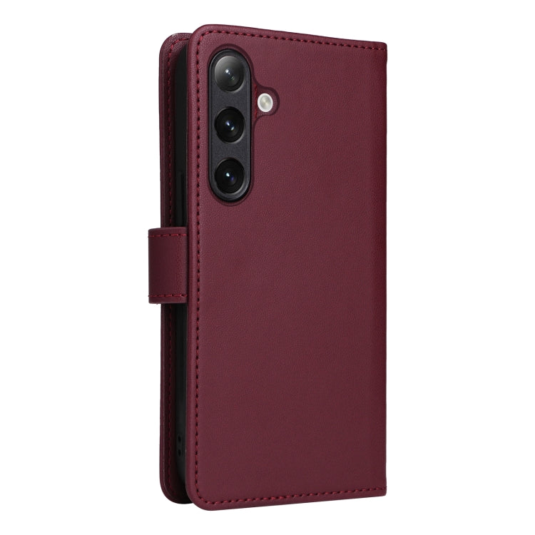 For Samsung Galaxy S24+ 5G BETOPNICE BN-005 2 in 1 Detachable Imitate Genuine Leather Phone Case(Wine Red) - Galaxy S24+ 5G Cases by BETOPNICE | Online Shopping UK | buy2fix