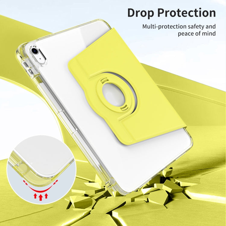 For iPad 2025 / 2022 360 Rotation Detachable Clear Acrylic Leather Tablet Case(Yellow) - iPad 2025 / 2022 Cases by buy2fix | Online Shopping UK | buy2fix