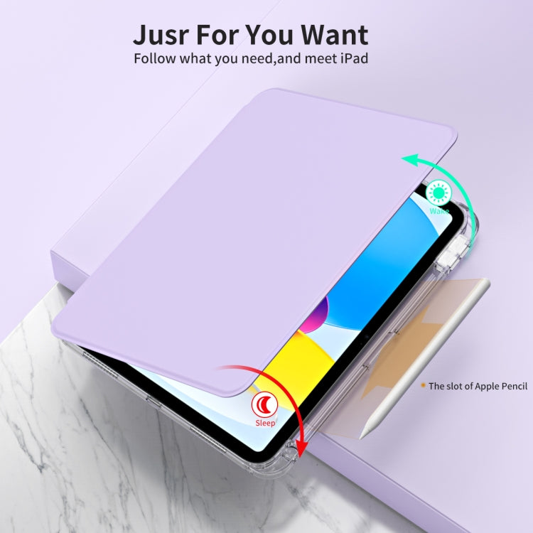 For iPad 2025 / 2022 360 Rotation Detachable Clear Acrylic Leather Tablet Case(Light Purple) - iPad 2025 / 2022 Cases by buy2fix | Online Shopping UK | buy2fix