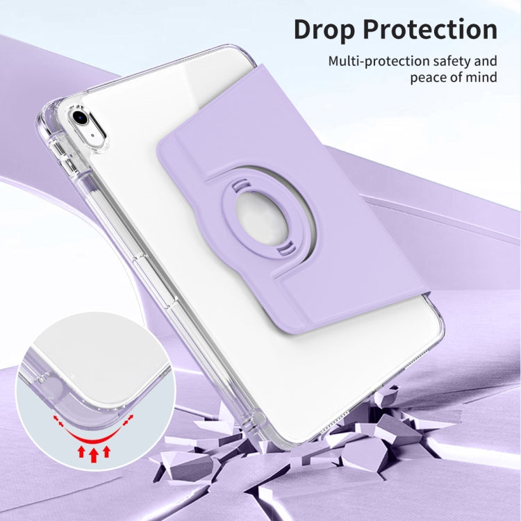 For iPad 2025 / 2022 360 Rotation Detachable Clear Acrylic Leather Tablet Case(Light Purple) - iPad 2025 / 2022 Cases by buy2fix | Online Shopping UK | buy2fix