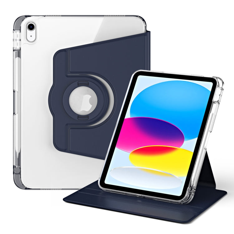 For iPad 2025 / 2022 360 Rotation Detachable Clear Acrylic Leather Tablet Case(Dark Blue) - iPad 2025 / 2022 Cases by buy2fix | Online Shopping UK | buy2fix