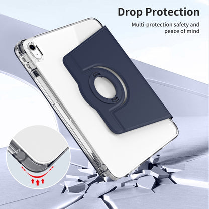 For iPad 2025 / 2022 360 Rotation Detachable Clear Acrylic Leather Tablet Case(Dark Blue) - iPad 2025 / 2022 Cases by buy2fix | Online Shopping UK | buy2fix