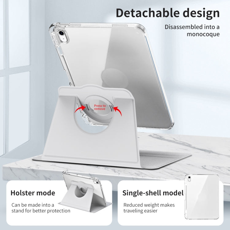 For iPad 2025 / 2022 360 Rotation Detachable Clear Acrylic Leather Tablet Case(Grey) - iPad 2025 / 2022 Cases by buy2fix | Online Shopping UK | buy2fix