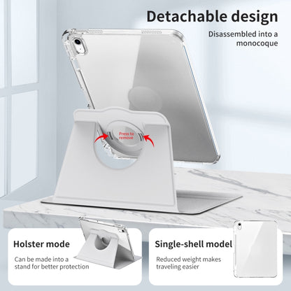 For iPad 2025 / 2022 360 Rotation Detachable Clear Acrylic Leather Tablet Case(Grey) - iPad 2025 / 2022 Cases by buy2fix | Online Shopping UK | buy2fix