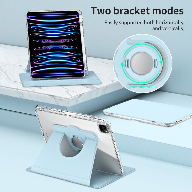 For iPad Pro 11 2022 / Air 10.9 2022 360 Rotation Detachable Clear Acrylic Leather Tablet Case(Ice Blue) - iPad Pro 11 (2022/2021) Cases by buy2fix | Online Shopping UK | buy2fix