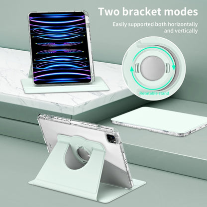 For iPad Pro 11 2022 / Air 10.9 2022 360 Rotation Detachable Clear Acrylic Leather Tablet Case(Light Green) - iPad Pro 11 (2022/2021) Cases by buy2fix | Online Shopping UK | buy2fix