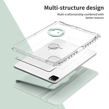 For iPad Pro 11 2022 / Air 10.9 2022 360 Rotation Detachable Clear Acrylic Leather Tablet Case(Light Green) - iPad Pro 11 (2022/2021) Cases by buy2fix | Online Shopping UK | buy2fix