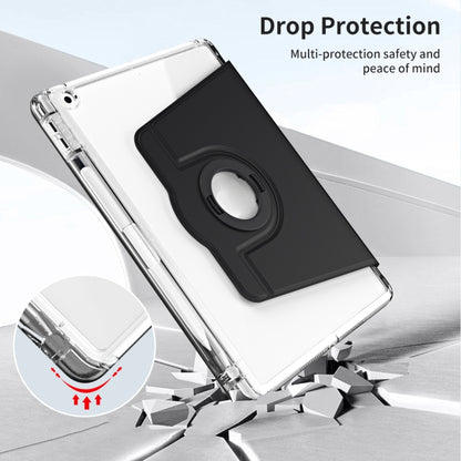 For iPad 10.2 2021 / 2020 360 Rotation Detachable Clear Acrylic Leather Tablet Case(Black) - iPad 10.2 Cases by buy2fix | Online Shopping UK | buy2fix