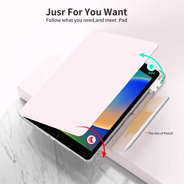 For iPad 10.2 2021 / 2020 360 Rotation Detachable Clear Acrylic Leather Tablet Case(Pink) - iPad 10.2 Cases by buy2fix | Online Shopping UK | buy2fix