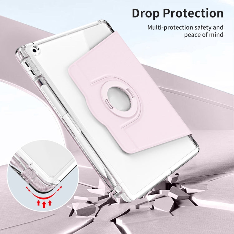 For iPad 10.2 2021 / 2020 360 Rotation Detachable Clear Acrylic Leather Tablet Case(Pink) - iPad 10.2 Cases by buy2fix | Online Shopping UK | buy2fix