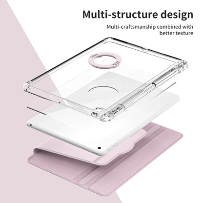 For iPad 10.2 2021 / 2020 360 Rotation Detachable Clear Acrylic Leather Tablet Case(Pink) - iPad 10.2 Cases by buy2fix | Online Shopping UK | buy2fix