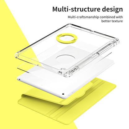 For iPad 10.2 2021 / 2020 360 Rotation Detachable Clear Acrylic Leather Tablet Case(Yellow) - iPad 10.2 Cases by buy2fix | Online Shopping UK | buy2fix