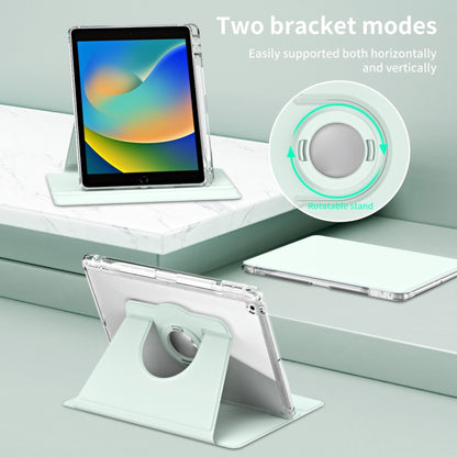 For iPad 10.2 2021 / 2020 360 Rotation Detachable Clear Acrylic Leather Tablet Case(Light Green) - iPad 10.2 Cases by buy2fix | Online Shopping UK | buy2fix