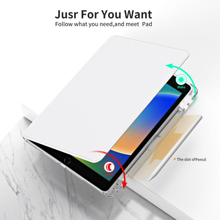 For iPad 10.2 2021 / 2020 360 Rotation Detachable Clear Acrylic Leather Tablet Case(Grey) - iPad 10.2 Cases by buy2fix | Online Shopping UK | buy2fix