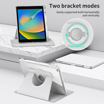 For iPad 10.2 2021 / 2020 360 Rotation Detachable Clear Acrylic Leather Tablet Case(Grey) - iPad 10.2 Cases by buy2fix | Online Shopping UK | buy2fix