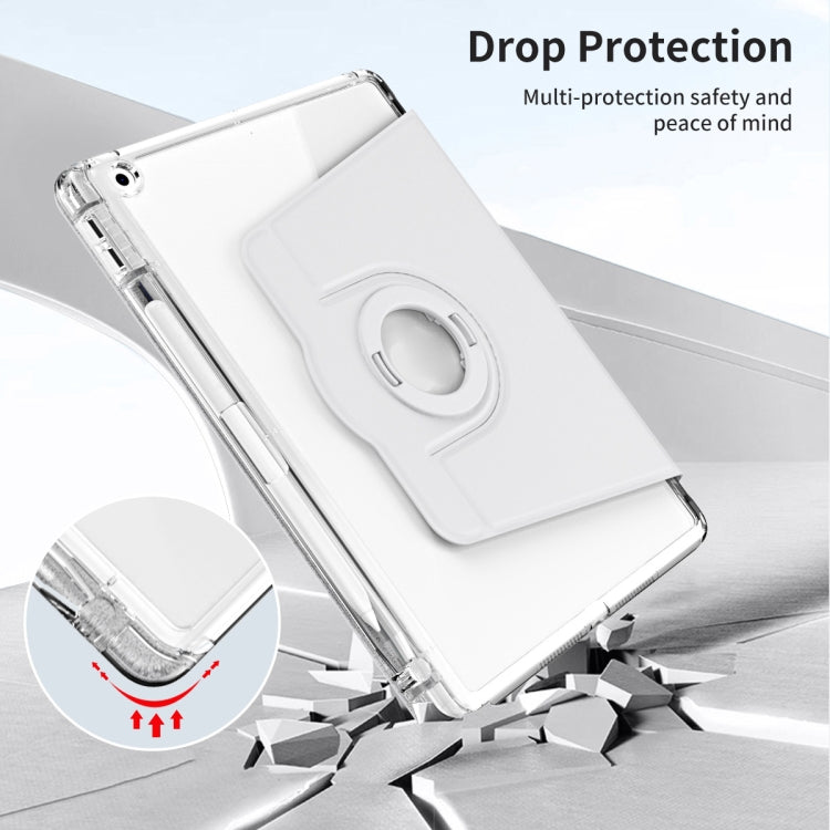 For iPad 10.2 2021 / 2020 360 Rotation Detachable Clear Acrylic Leather Tablet Case(Grey) - iPad 10.2 Cases by buy2fix | Online Shopping UK | buy2fix