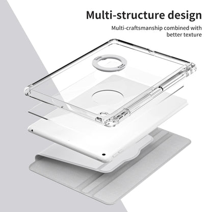 For iPad 10.2 2021 / 2020 360 Rotation Detachable Clear Acrylic Leather Tablet Case(Grey) - iPad 10.2 Cases by buy2fix | Online Shopping UK | buy2fix