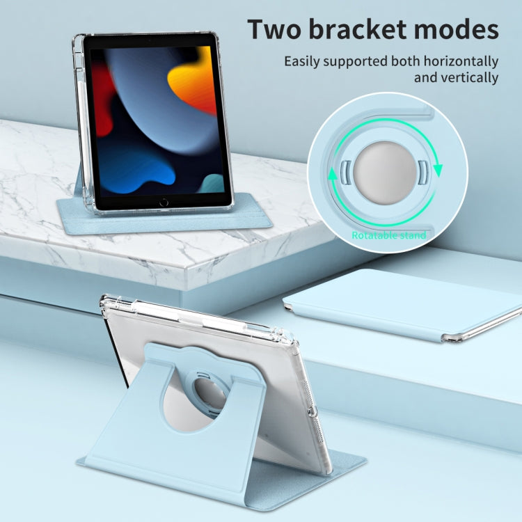 For iPad Pro 9.7 / 9.7 2018 / 2017 360 Rotation Detachable Clear Acrylic Leather Tablet Case(Ice Blue) - iPad 9.7 (2018) & (2017) Cases by buy2fix | Online Shopping UK | buy2fix
