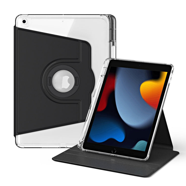 For iPad Pro 9.7 / 9.7 2018 / 2017 360 Rotation Detachable Clear Acrylic Leather Tablet Case(Black) - iPad 9.7 (2018) & (2017) Cases by buy2fix | Online Shopping UK | buy2fix