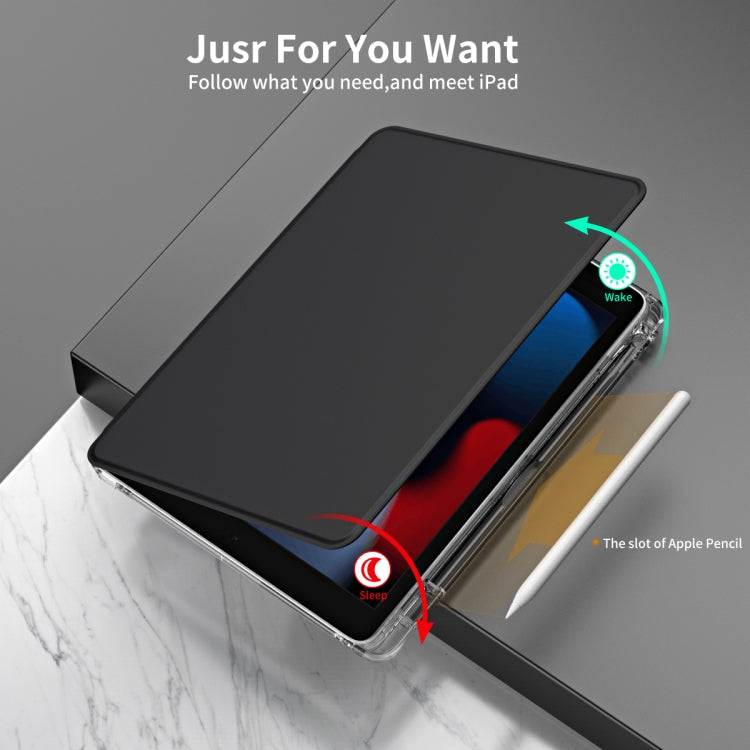 For iPad Pro 9.7 / 9.7 2018 / 2017 360 Rotation Detachable Clear Acrylic Leather Tablet Case(Black) - iPad 9.7 (2018) & (2017) Cases by buy2fix | Online Shopping UK | buy2fix