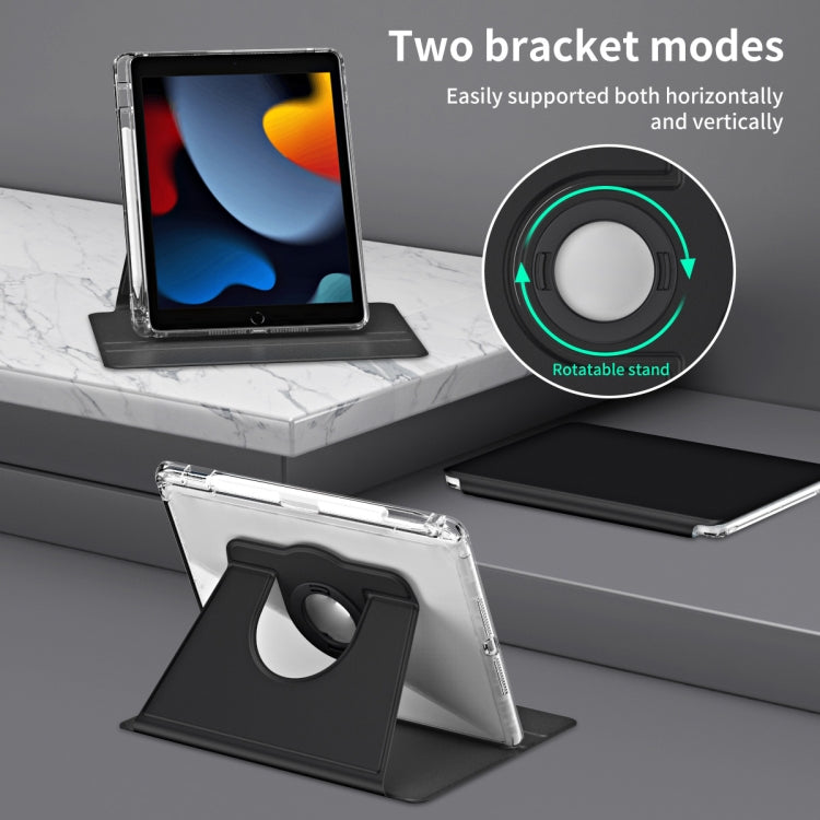 For iPad Pro 9.7 / 9.7 2018 / 2017 360 Rotation Detachable Clear Acrylic Leather Tablet Case(Black) - iPad 9.7 (2018) & (2017) Cases by buy2fix | Online Shopping UK | buy2fix