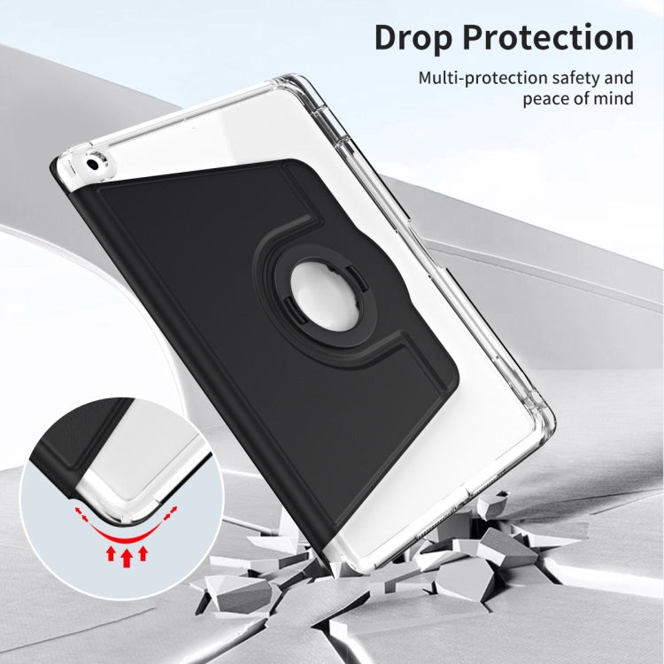 For iPad Pro 9.7 / 9.7 2018 / 2017 360 Rotation Detachable Clear Acrylic Leather Tablet Case(Black) - iPad 9.7 (2018) & (2017) Cases by buy2fix | Online Shopping UK | buy2fix