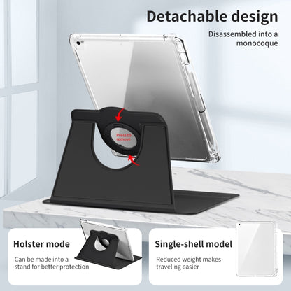 For iPad Pro 9.7 / 9.7 2018 / 2017 360 Rotation Detachable Clear Acrylic Leather Tablet Case(Black) - iPad 9.7 (2018) & (2017) Cases by buy2fix | Online Shopping UK | buy2fix