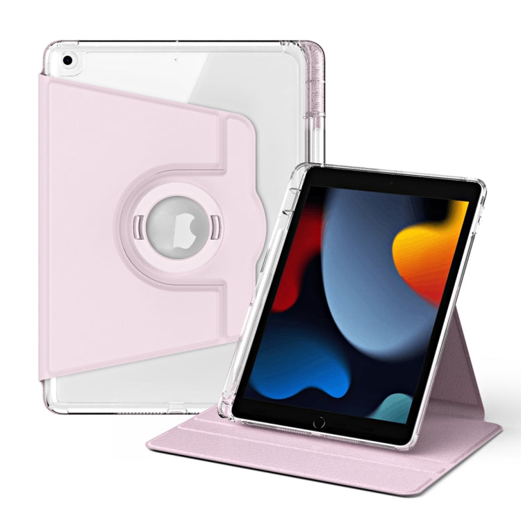For iPad Pro 9.7 / 9.7 2018 / 2017 360 Rotation Detachable Clear Acrylic Leather Tablet Case(Pink) - iPad 9.7 (2018) & (2017) Cases by buy2fix | Online Shopping UK | buy2fix