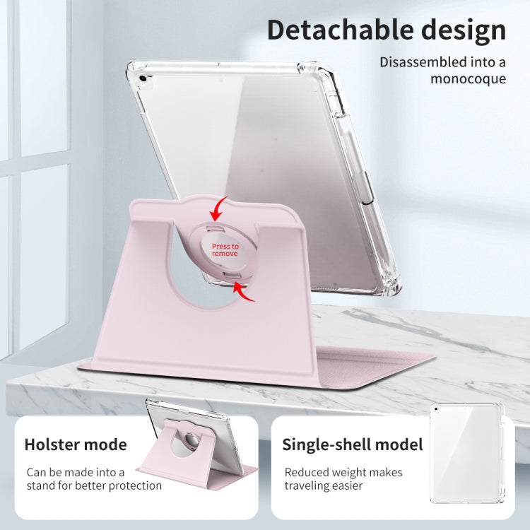 For iPad Pro 9.7 / 9.7 2018 / 2017 360 Rotation Detachable Clear Acrylic Leather Tablet Case(Pink) - iPad 9.7 (2018) & (2017) Cases by buy2fix | Online Shopping UK | buy2fix