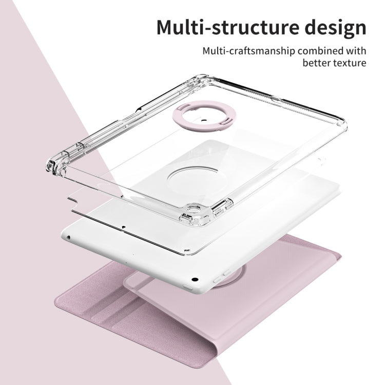 For iPad Pro 9.7 / 9.7 2018 / 2017 360 Rotation Detachable Clear Acrylic Leather Tablet Case(Pink) - iPad 9.7 (2018) & (2017) Cases by buy2fix | Online Shopping UK | buy2fix