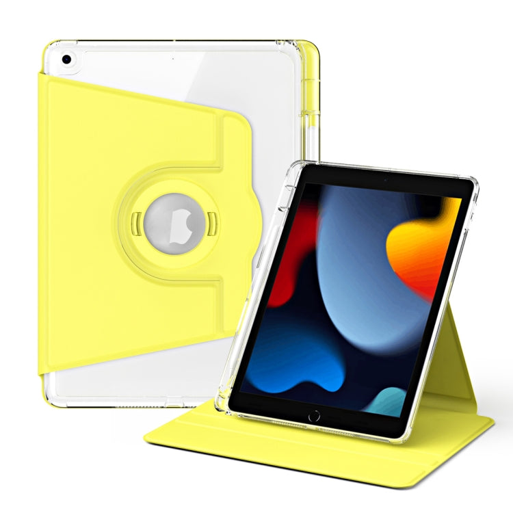 For iPad Pro 9.7 / 9.7 2018 / 2017 360 Rotation Detachable Clear Acrylic Leather Tablet Case(Yellow) - iPad 9.7 (2018) & (2017) Cases by buy2fix | Online Shopping UK | buy2fix