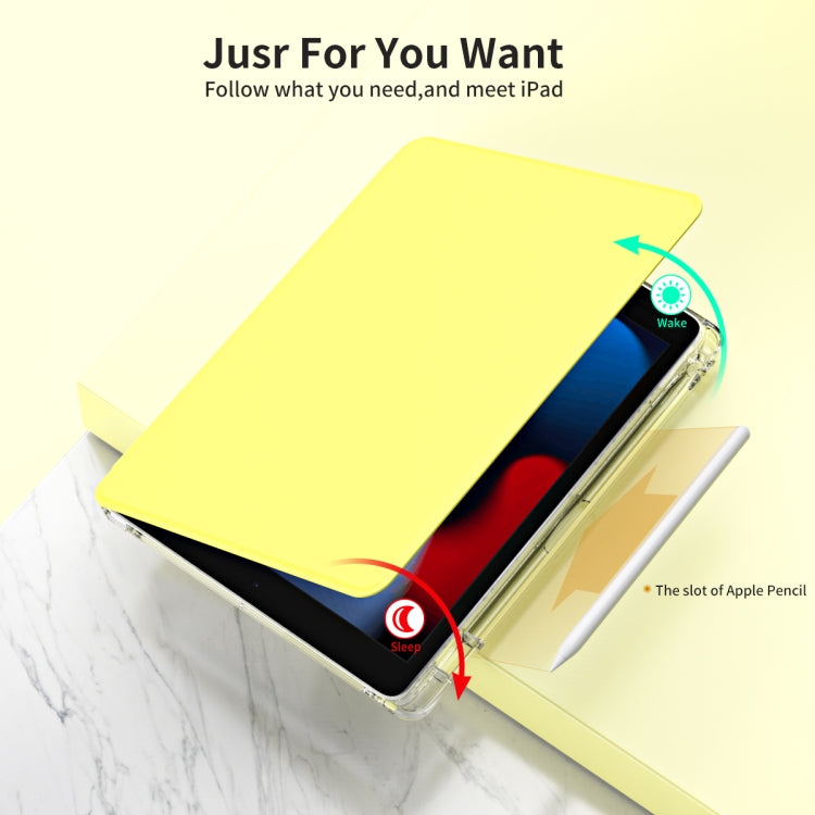 For iPad Pro 9.7 / 9.7 2018 / 2017 360 Rotation Detachable Clear Acrylic Leather Tablet Case(Yellow) - iPad 9.7 (2018) & (2017) Cases by buy2fix | Online Shopping UK | buy2fix