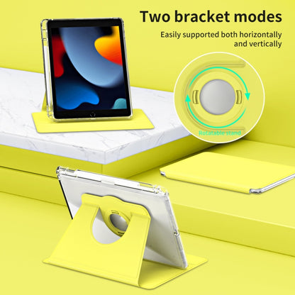 For iPad Pro 9.7 / 9.7 2018 / 2017 360 Rotation Detachable Clear Acrylic Leather Tablet Case(Yellow) - iPad 9.7 (2018) & (2017) Cases by buy2fix | Online Shopping UK | buy2fix