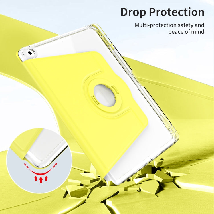 For iPad Pro 9.7 / 9.7 2018 / 2017 360 Rotation Detachable Clear Acrylic Leather Tablet Case(Yellow) - iPad 9.7 (2018) & (2017) Cases by buy2fix | Online Shopping UK | buy2fix